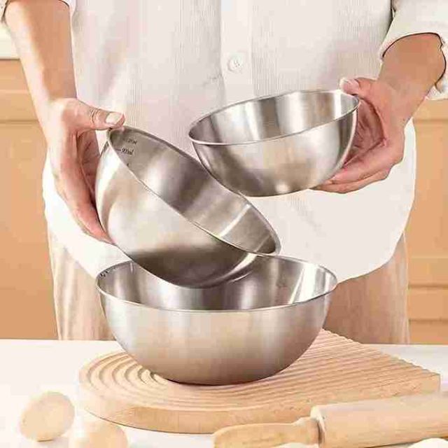 3pcs set, stainless steel mixing bowl, salad bowl