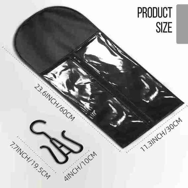 Wig Storage Bags with Hooks - Transparent, Dust-Proof, Portable Design Suitable for Salon And Home Use, Can Hold Multiple Wigs, Wall-Mounted, Zipper, Tool Accessories.