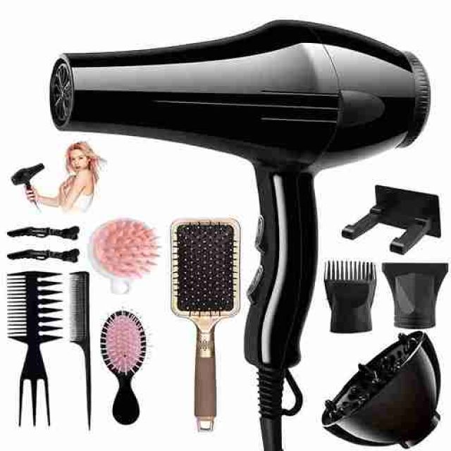 12pcs Hair Dryer Set, 1200w High Power Hair Dryer, Plug-in Model