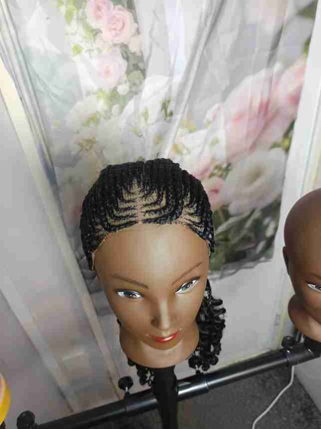 Black Micro Cornrow Braids Wig