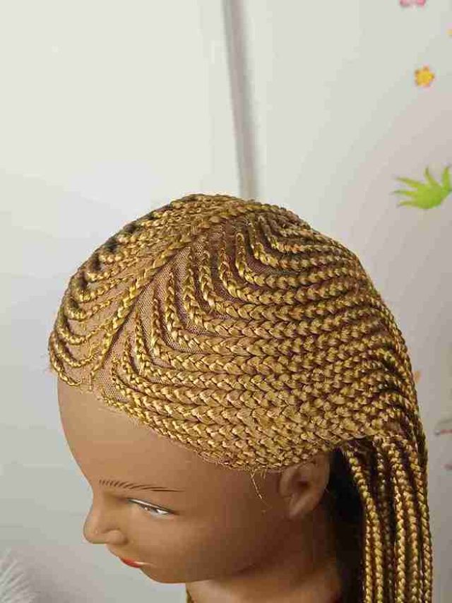 Golden Brown Micro Box Braids Long-Length Wig